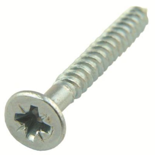 Picture of Olympic Fixings 8 X 1 CSK Pozi Twinthread Screw BZP 200 Pcs