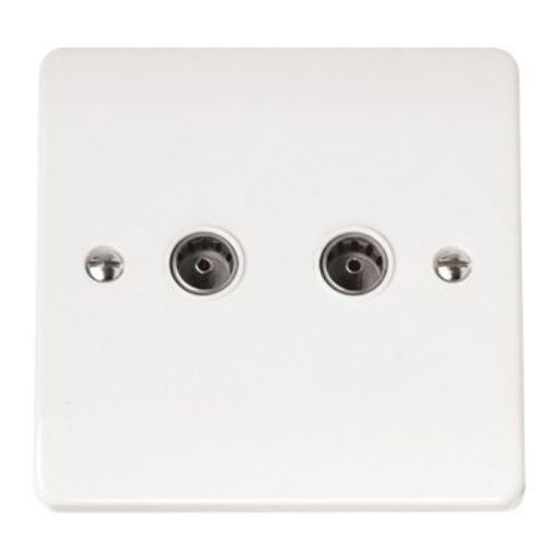 Picture of Click CMA066 Socket CoAx Twin White