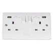 Picture of Click CMA780 Socket 2 Gang Switched and USB 13A White