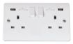 Picture of Click CMA780 Socket 2 Gang Switched and USB 13A White