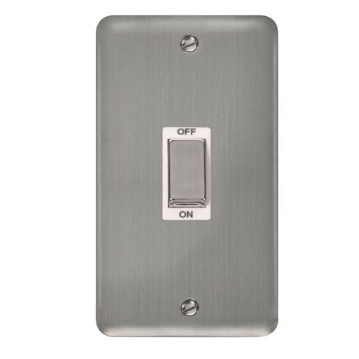 Picture of Click DPSS502WH Ingot 2 Gang Double Pole Switched 45A Stainless Steel