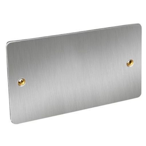 Picture of CED Blank Plate 2 Gang Satin Chrome