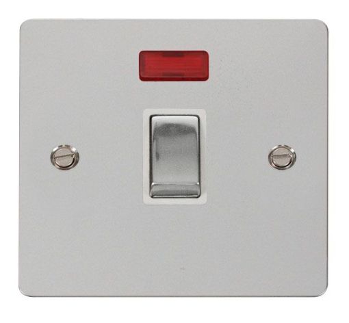 Picture of Click FPCH723WH Switch Double Pole Neon 20A Polished Chrome