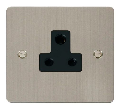 Picture of Click FPSS038BK Socket 1 Gang Unswitched 5A Stainless Steel