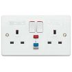 Picture of MK - Sentry Socket 13A 2 Gang Active RCD Protected Socket White