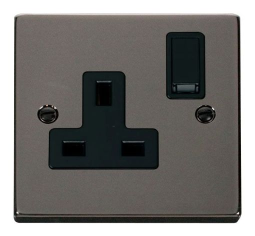 Picture of Click VPBN035BK Socket 1 Gang Switched 13A Black Nickel