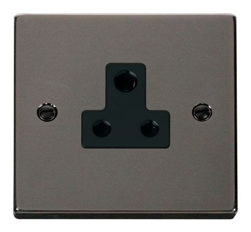 Picture of Click VPBN038BK Socket 1 Gang Unswitched 5A Black Nickel