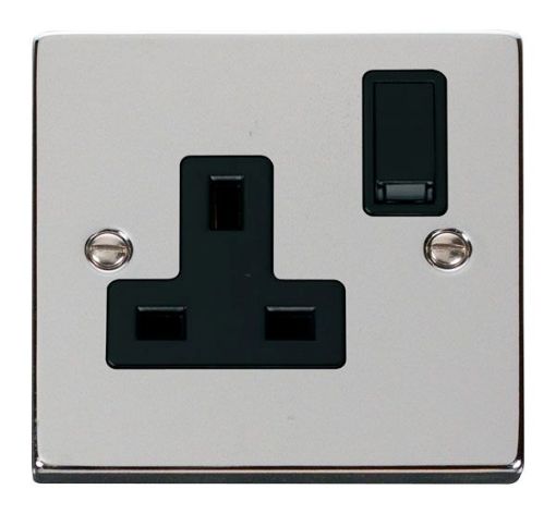 Picture of Click VPCH035BK Socket 1 Gang Switched 13A Polished Chrome