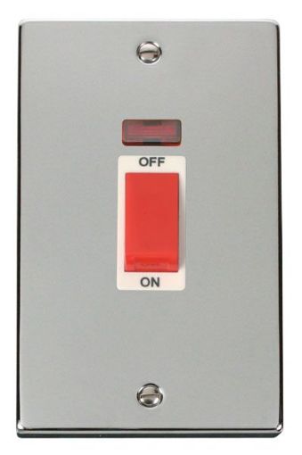 Picture of Click VPCH203WH Cooker Switch 2 Gang Neon 45A