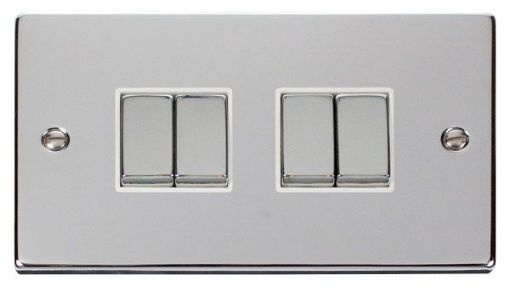 Picture of Click VPCH414WH Plateswitch 4G 2W 10A Polished Chrome