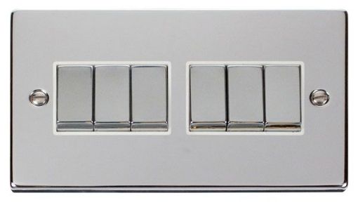 Picture of Click VPCH416WH Plateswitch 6G 2W 10A Polished Chrome