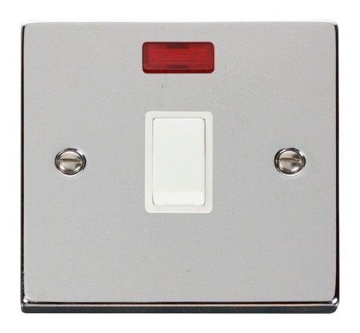 Picture of Click VPCH623WH Switch Double Pole Neon 20A Polished Chrome