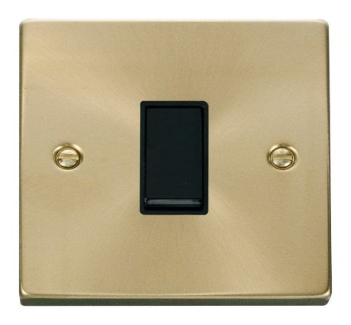 Picture of Click VPSB011BK Plateswitch 1 Gang 2W 10A Satin Brass