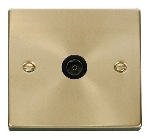 Picture of Click VPSB065BK Socket CoAx Single Satin Brass