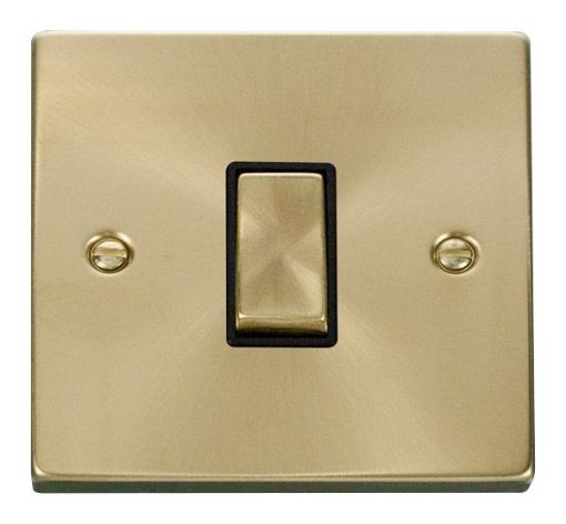 Picture of Click VPSB411BK Plateswitch 1 Gang 2W 10A Satin Brass