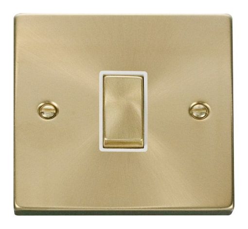 Picture of Click VPSB411WH Plateswitch 1 Gang 2W 10A Satin Brass