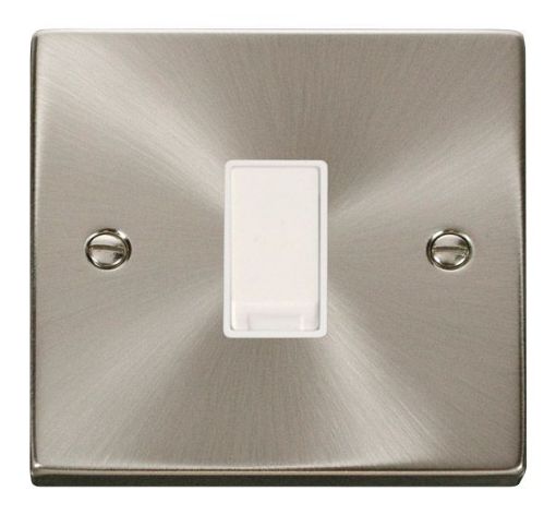 Picture of Click VPSC011WH Plateswitch 1 Gang 2W 10A Satin Chrome