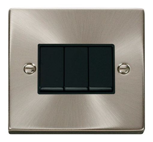 Picture of Click VPSC013BK Plateswitch 3G 2W 10A Satin Chrome