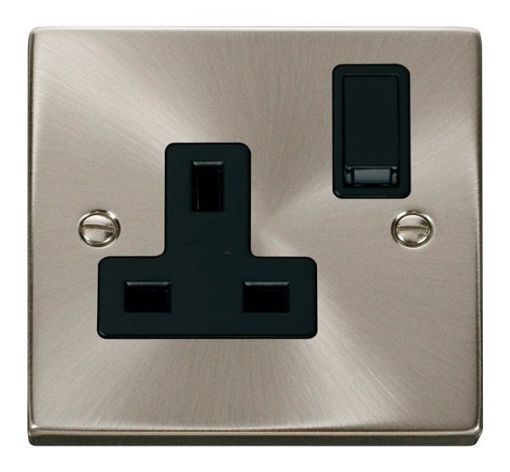 Picture of Click VPSC035BK Socket 1 Gang Switched 13A Satin Chrome