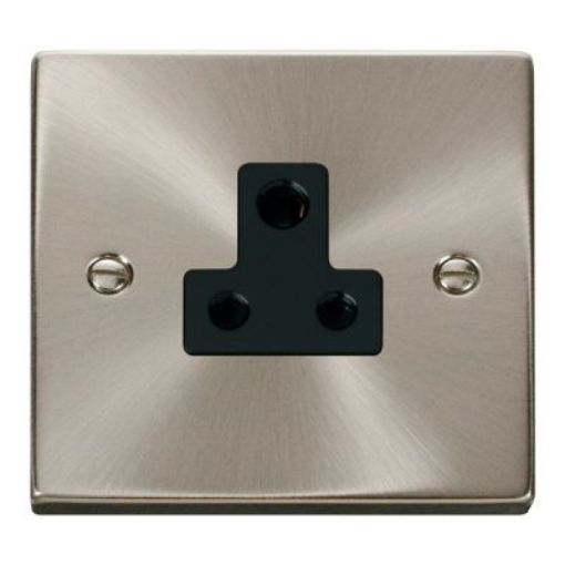 Picture of Click VPSC038BK Socket 1 Gang Unswitched 5A Satin Chrome