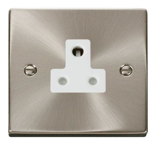 Picture of Click VPSC038WH Socket 1 Gang Unswitched 5A Satin Chrome