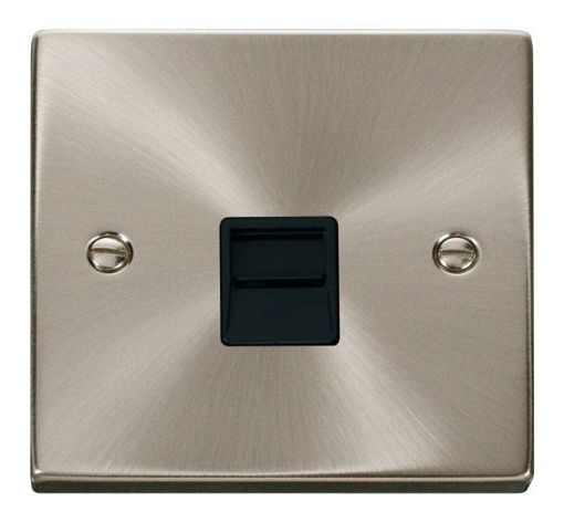 Picture of Click VPSC120BK Socket Telephone Master Single Satin Chrome