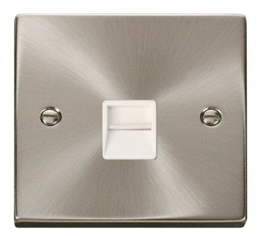 Picture of Click VPSC120WH Socket Telephone Master Single Satin Chrome