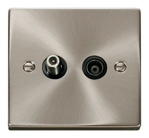 Picture of Click VPSC157BK Socket Sat and CoAx Satin Chrome