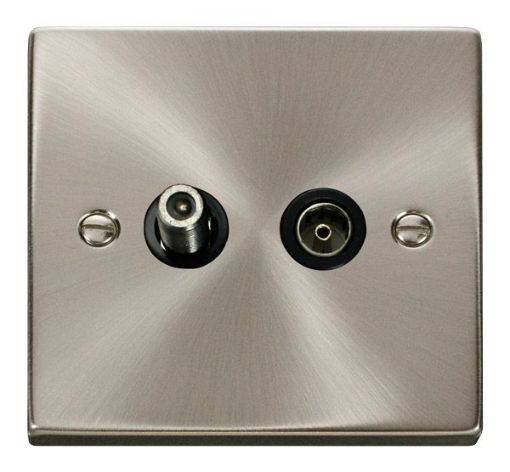 Picture of Click VPSC170BK Socket CoAx Single Satin Chrome