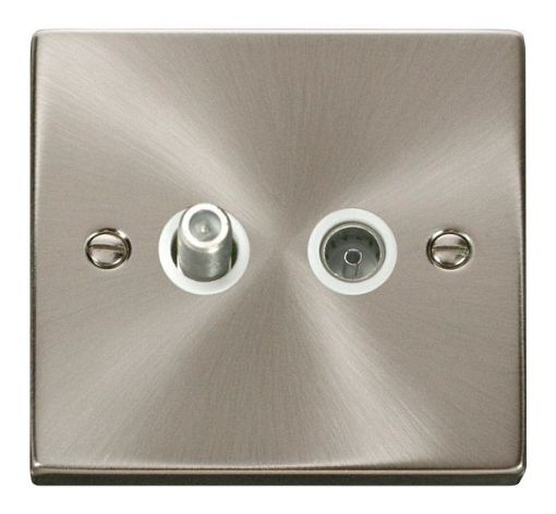 Picture of Click VPSC170WH Socket CoAx Single Satin Chrome