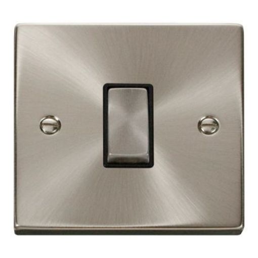 Picture of Click VPSC411BK Plateswitch 1 Gang 2W 10A Satin Chrome