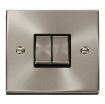 Picture of Click VPSC412BK Plateswitch 2 Gang 2W 10A Satin Chrome