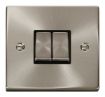 Picture of Click VPSC412BK Plateswitch 2 Gang 2W 10A Satin Chrome