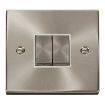 Picture of Click VPSC412WH Plateswitch 2 Gang 2W 10A Satin Chrome