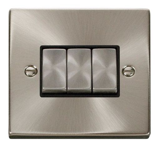 Picture of Click VPSC413BK Plateswitch 3G 2W 10A Satin Chrome