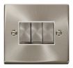 Picture of Click VPSC413WH Plateswitch 3G 2W 10A Satin Chrome