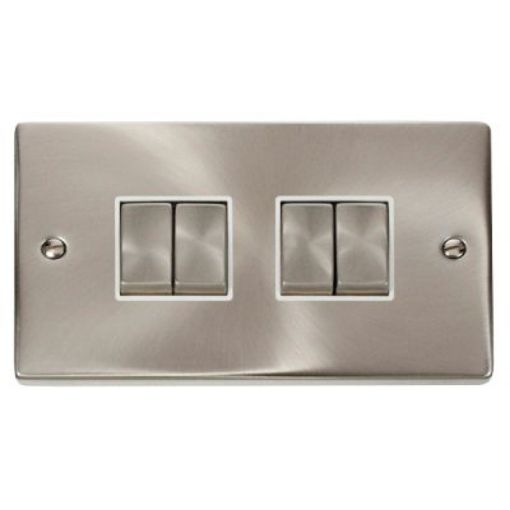 Picture of Click VPSC414WH Plateswitch 4G 2W 10A Satin Chrome