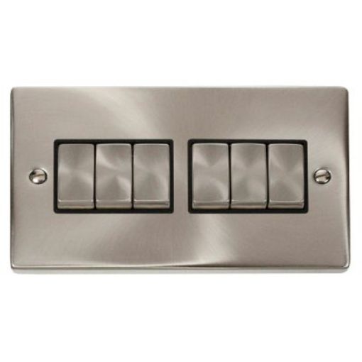 Picture of Click VPSC416BK Plateswitch 6G 2W 10A Satin Chrome