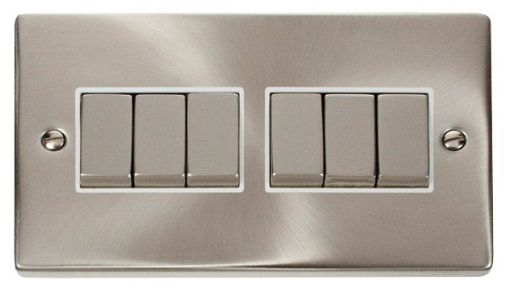 Picture of Click VPSC416WH Plateswitch 6G 2W 10A Satin Chrome