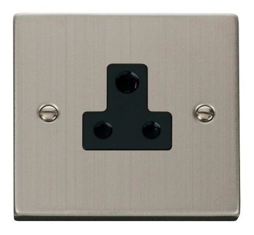 Picture of Click VPSS038BK Socket 1 Gang Unswitched 5A Stainless Steel