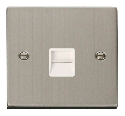 Picture of Click VPSS120WH Socket Telephone Master Single Stainless Steel