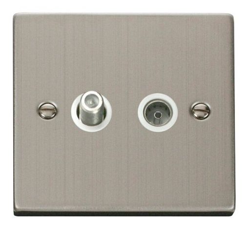 Picture of Click VPSS170WH Socket CoAx Single Stainless Steel