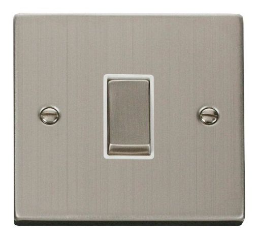 Picture of Click VPSS411WH Plateswitch 1 Gang 2W 10A Stainless Steel