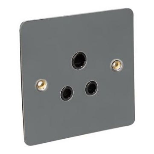 Picture of CED 5amp 1 Gang 3 Pin Socket Black Nickel Black Inserts