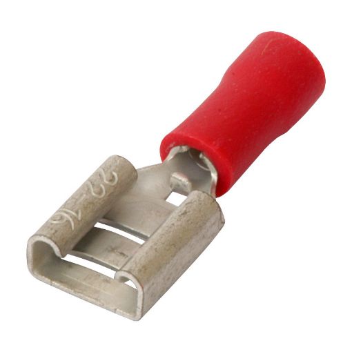 Picture of 0.5-1.5mm .250mm Tab X .08mm Height Female - Red | Pre Insulated Terminals & Splices