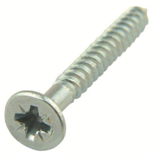 Picture of Olympic Fixings 8 X 3 CSK Pozi Twinthread Screw BZP 100 Pcs