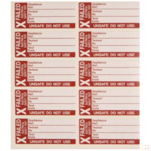 Picture of Industrial Signs Label Fail Test Labels Sml S/A Write-On Vinyl Pack of 50 35x15mm Red on White Matt | IS2050SA