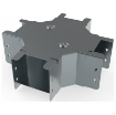 Picture of Unitrunk Intersection 4 Way 1 Compartment with Coupling QuickFix 150x150mm Steel Pre-Galvanised | ITB66