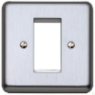 Picture of MK Electric Frontplate Frontplate 1 Module Euro Albany Plus 25x50mm Brushed Stainless Steel | K181BSS