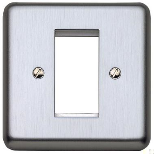 Picture of MK Electric Frontplate Frontplate 1 Module Euro Albany Plus 25x50mm Brushed Stainless Steel | K181BSS